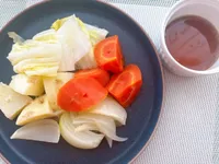 「日清MCTオイルHC」＆ぽん酢をかけていただく、お手軽温野菜