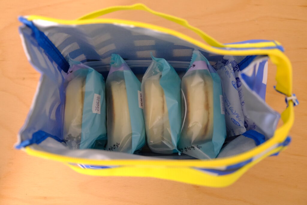 保冷ポーチに入れたふわふわわぬき