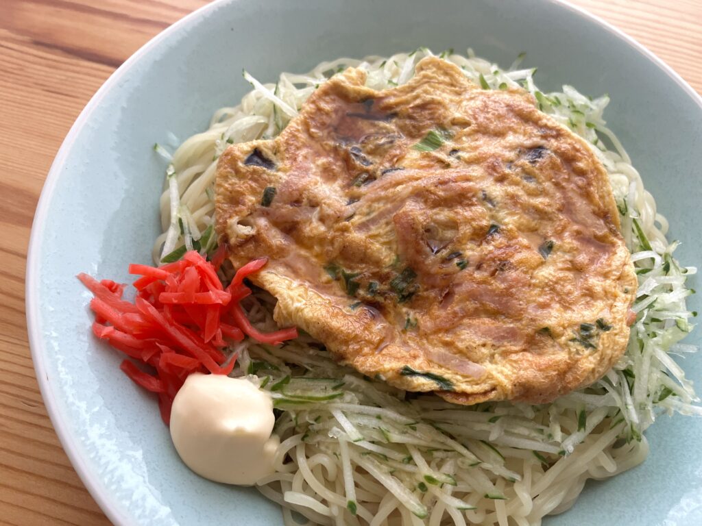 カニ玉ときゅうり冷やし中華