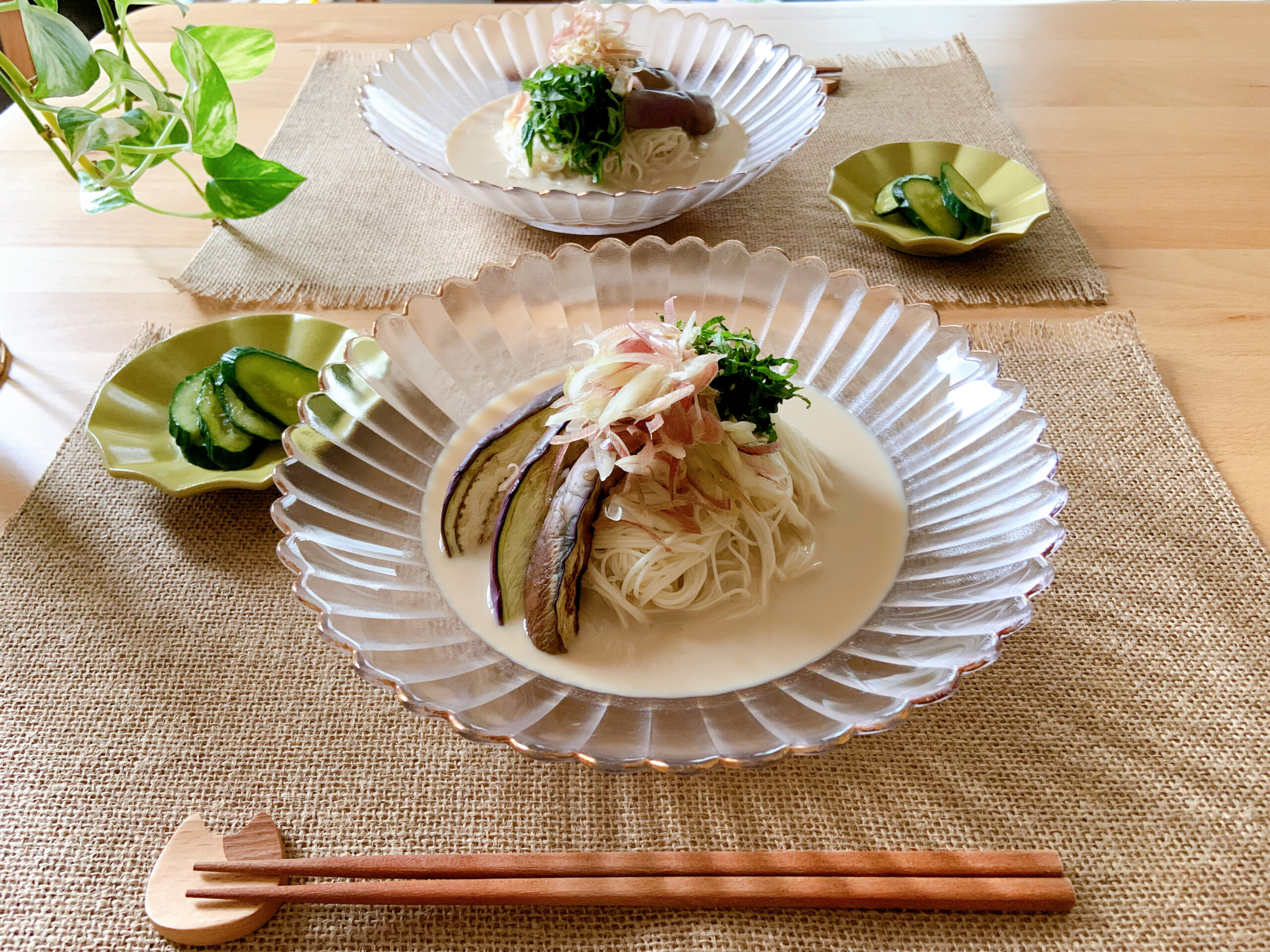 簡単まろやか、夏にぴったり!豆乳ぶっかけそうめん