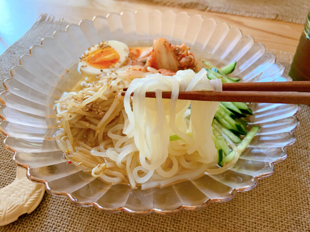 カルディの盛岡発焼肉屋の冷麺、完成したもの