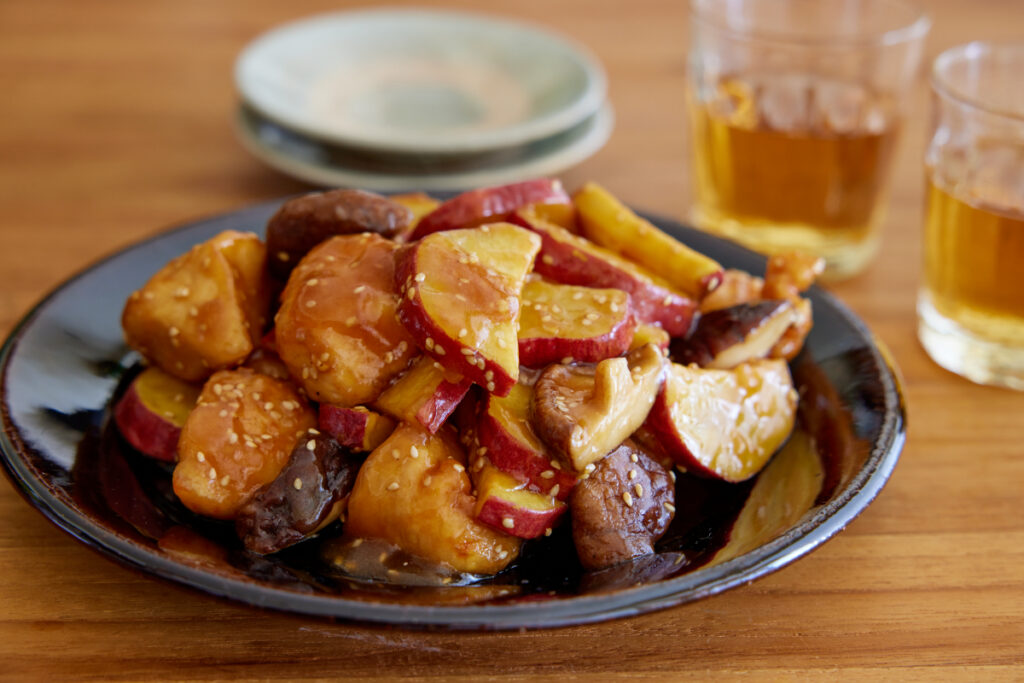 さつまいもと鶏のオイスター甘酢